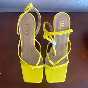 Ego Square Toe Heels (Yellow)